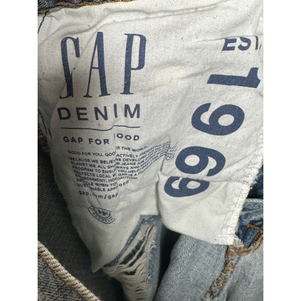 NEW Gap Denim Shorts 30 Light Indigo Distressed High Rise Frayed Hem Button Fly - Picture 6 of 8